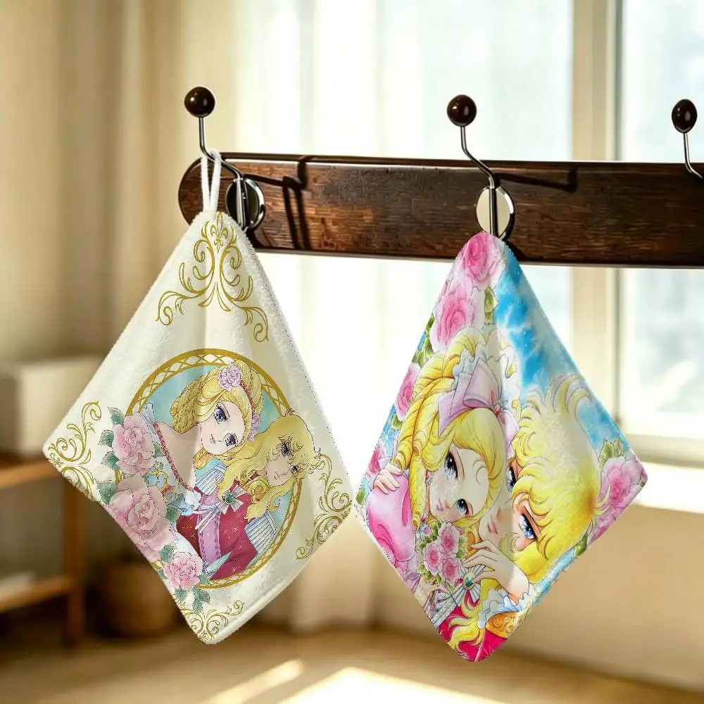 Anime L-Lady O-Oscar The R-Rose Of V-Versailles Household Hanging Towel Polyester Cotton Hand Wiping Towel For Bathroom Bedroom