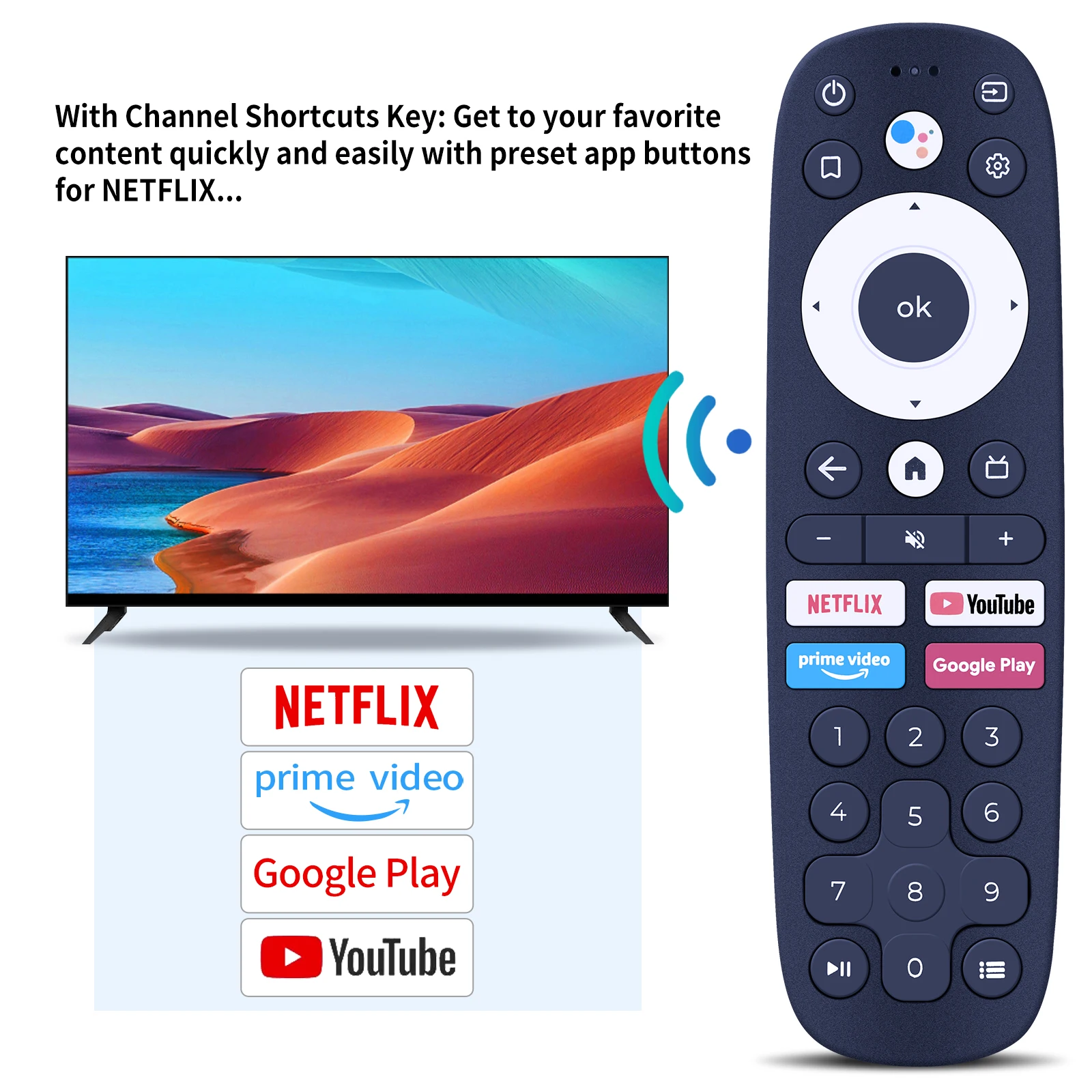 Remote control for GAZER TV32-HS3BLEUA TV32-HN1 TV