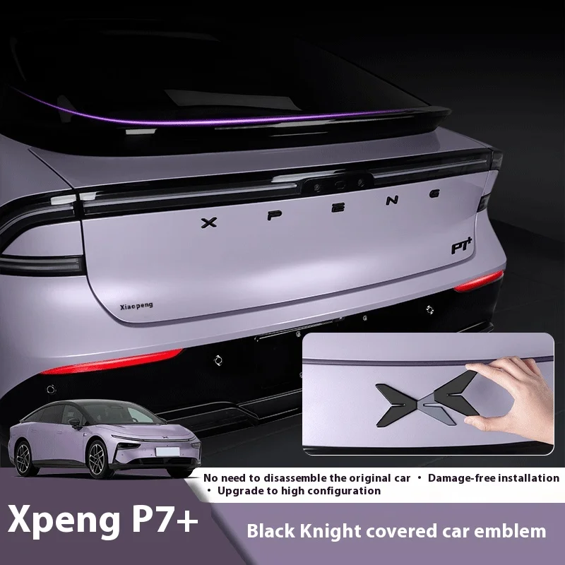 For Xpeng P7+ Xiaopeng P7+ Car Emblem Blackening Modification Front Head Emblem…