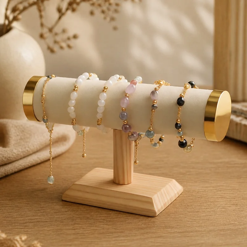 Gold-Tone T-Bar Metal Organizer for Bracelets, Necklaces, Hair Accessories, and Watches