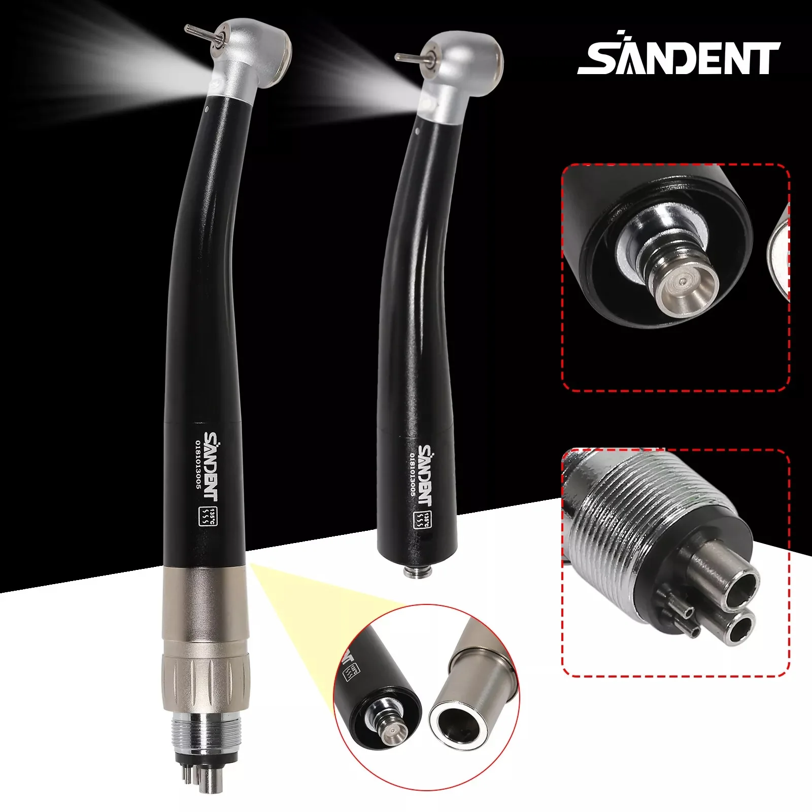 

Dental High Speed Handpiece LED Standard Single Spray Turbine Push Button& Quick Coupler 4Hole NSK KaVo Style& Rotor