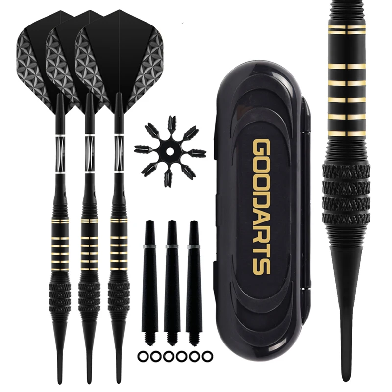 

Soft Tip Darts Set 18 Grams Professional Dart Kit with Shafts Rubber Rings Storage Box for Office Home Competition Games