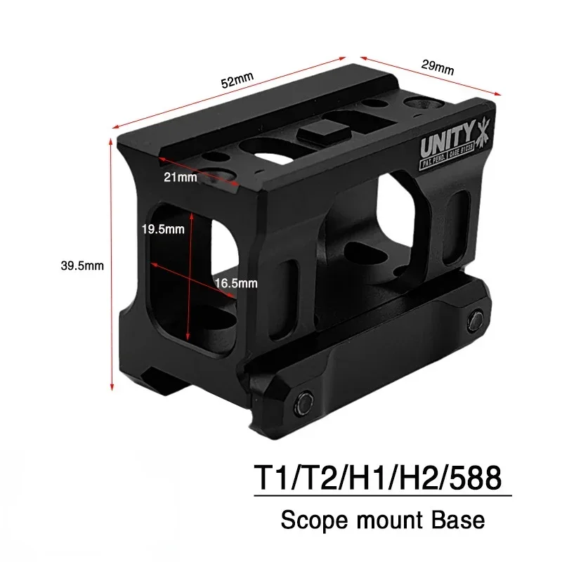 Tactical UNITY Fast Riser Mount For Aimpoint M5s/M5b/T2/R5/Duty RDS Red Dot Sight Scope Universal 20mm Rail Heightening Bracket