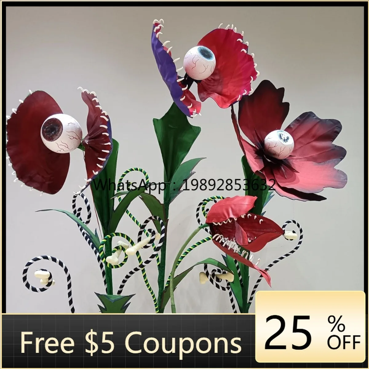 

LYY Bionic Tower Giant Flytrap Giant Extra Large Big Mouth Upright Giant Clamp Flytrap Viper Plant Green Plant