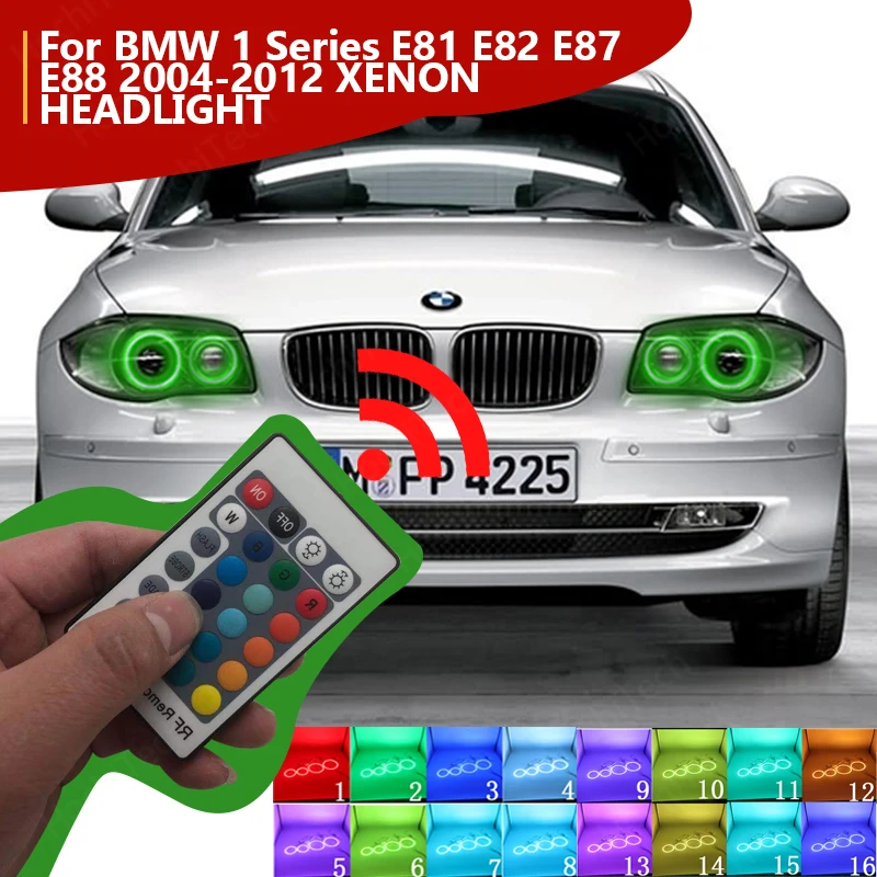 

RF remote Multi-Color Ultra bright RGB LED Angel Eyes DRL for BMW 1 Series E81 E82 E87 E88 2004-2012 XENON HEADLIGHT