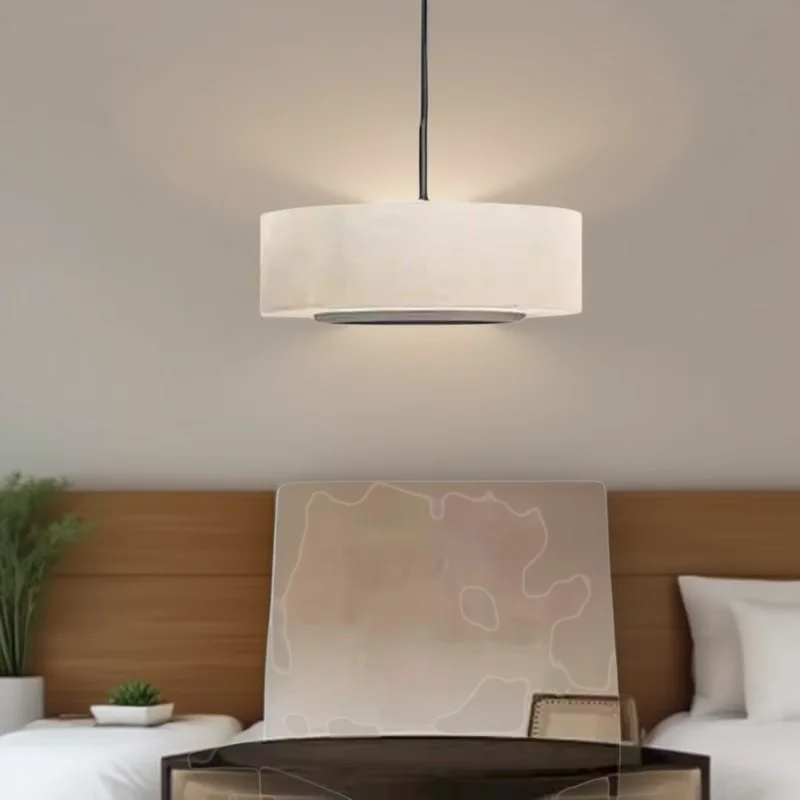 

Chinese modern dining room living room lamp bedroom study bed and breakfast Chinese style tea room zen fabric chandelier