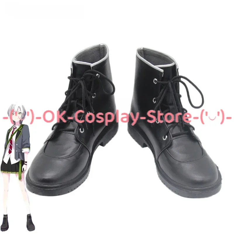 [Customized] Hinomori Shiho Cosplay Shoes Project Sekai Anime Roleplay Props Halloween Carnival Holiday Party PU Leather Boots