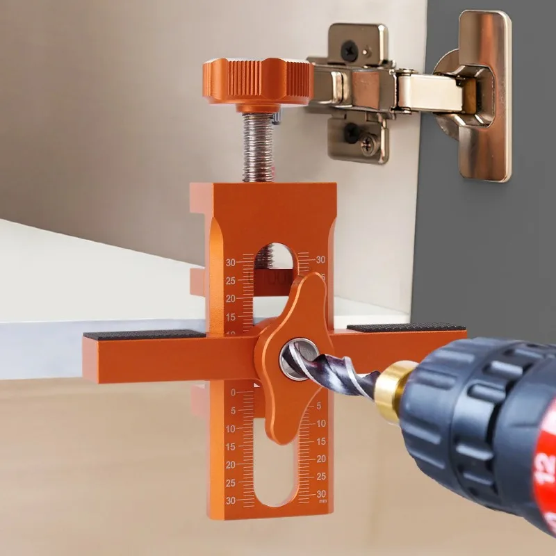 Adjustable quick positioning drilling, woodworking aluminum alloy cabinet installation tool, cabinet door installation fixture