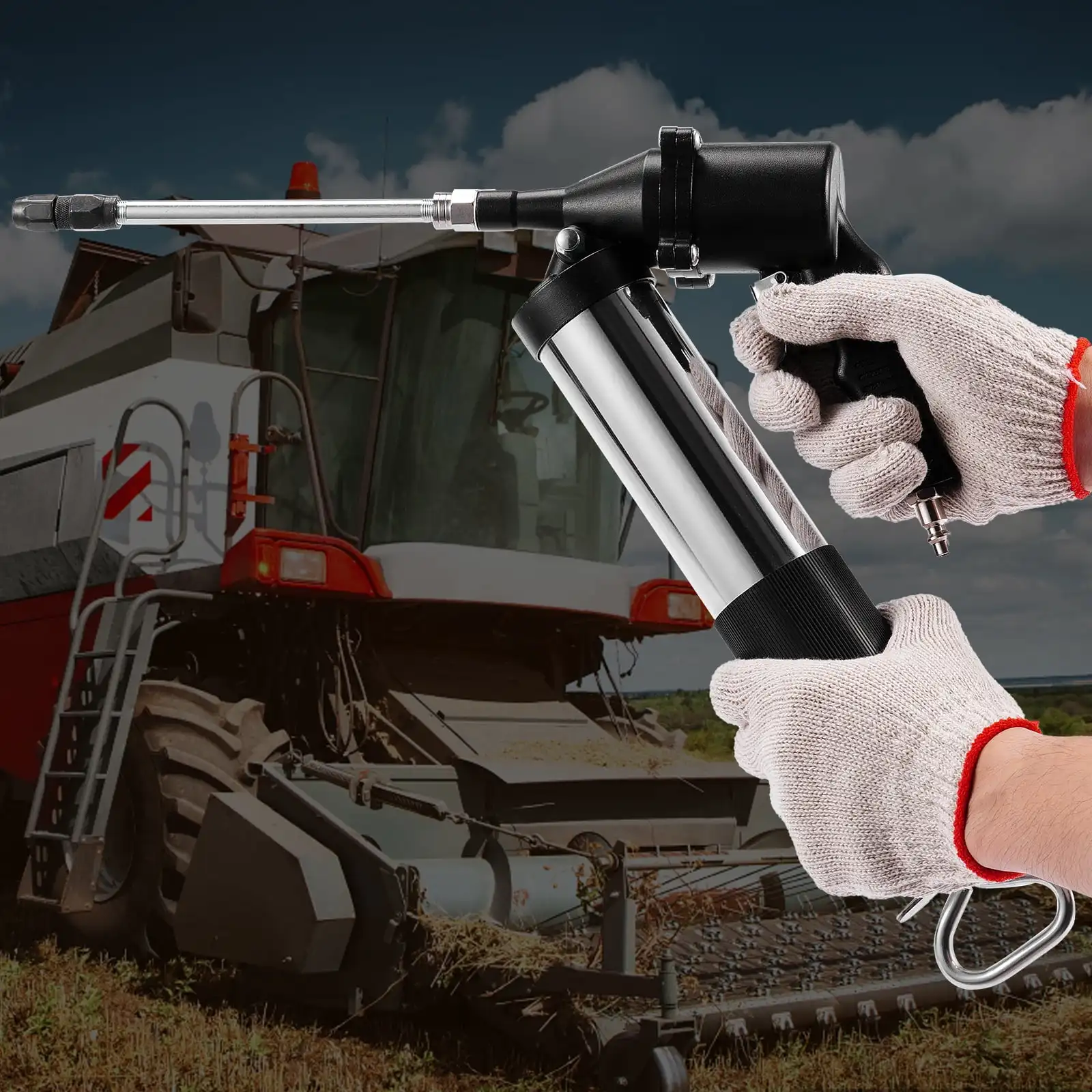 

BENTISM Air Operated Grease Gun 6000 psi 14 oz Heavy Duty Pneumatic Grease Gun