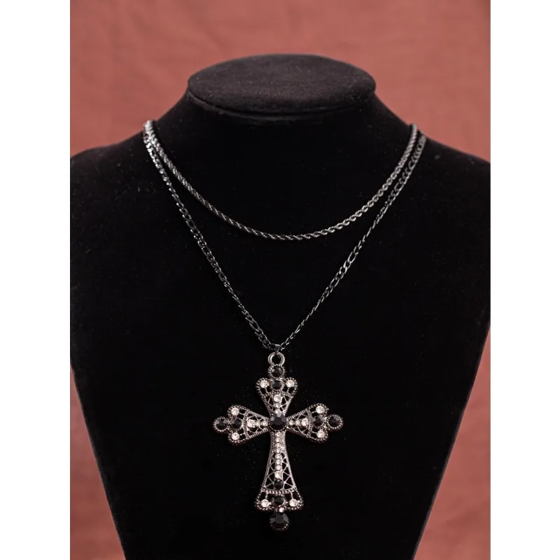 2-piece/set Women's Zircon Cross Necklace, with the cross serving as a core Christian faith symbol