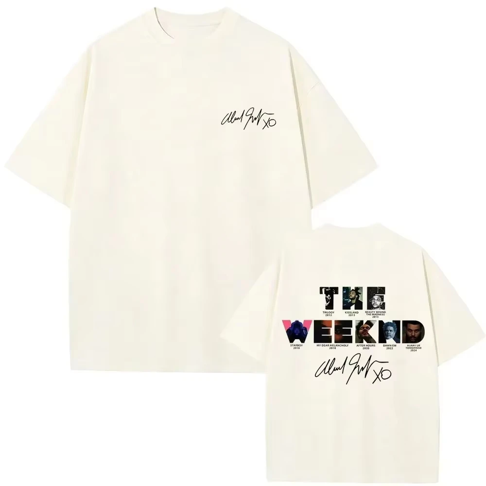 1pc Rapper The Weeknd Music Album Cover Graphic Cotton T shirt Unisex Men Women Kids Streetwear Casual Short Sleeve Tops Fashion