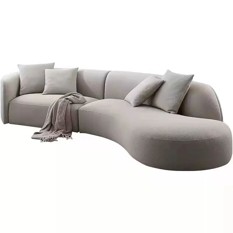 

#Nordic Modern Irregular-Shaped Moon Style Sofa For Business Reception Fabric Internet-Famous Living Room Minimalist Sponge