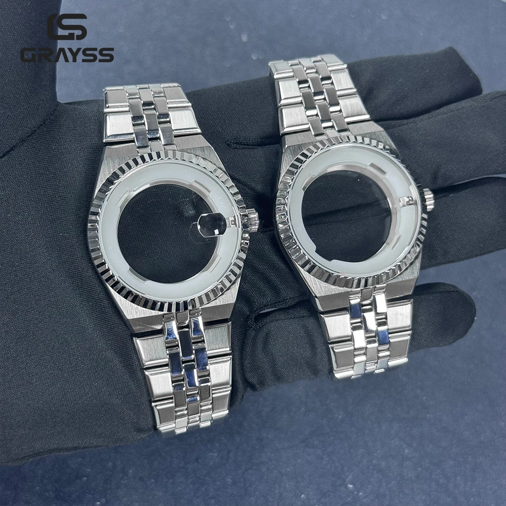 Caja de reloj mecánico automático Land de 40mm para miyota8215 ST1612, cristal de zafiro, parte trasera de cristal resistente al agua de 15atm