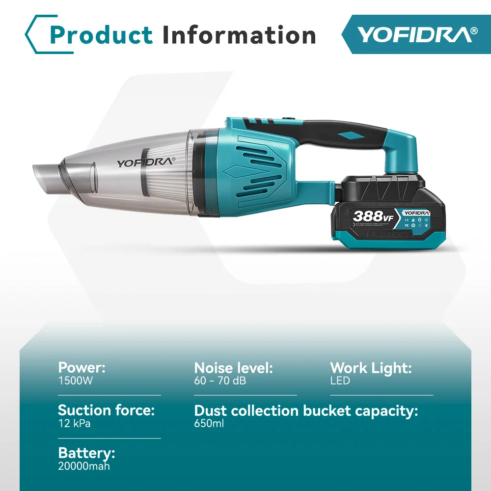 YOFIDRA 2 in 1 電動コードレス掃除機 ポータブル充電式 家庭用掃除機