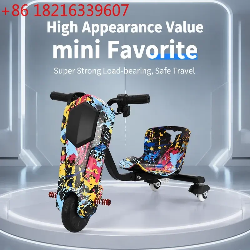 Mini Happy Drift Scooter Electric Three Wheeled Retractable Square Amusement Car for Kids and Adults Outdoor Fun Ride