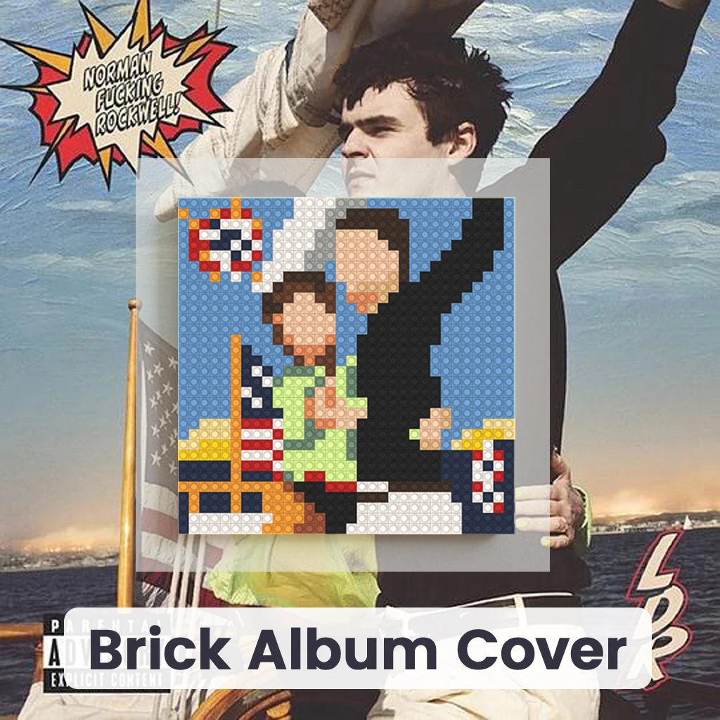 

L-Lana Del Rey Moc Building Blocks Mural Brick Assembly Pixel Art Wall Decorative Painting Ornament Music Gift