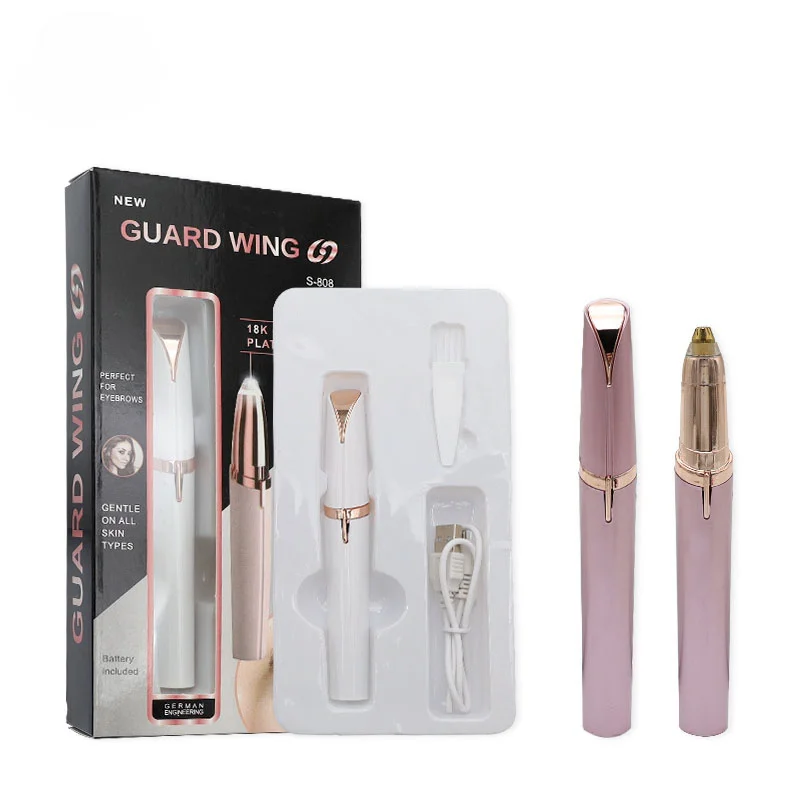 Elektryczny trymer do brwi Akumulatorowy trymer do brwi Damska mini golarka Depilator Kompaktowy kształt pióra Brzytwa do brwi Przenośna