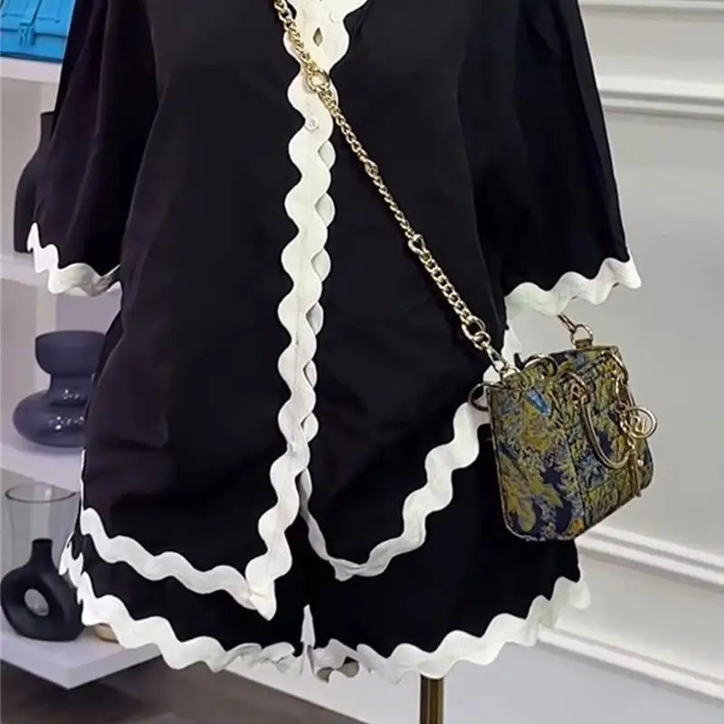 ชุดเซ็ตเสื้อผ้าลำลองทรงหลวม กางเกงขายาวทรงกว้าง สไตล์แฟชั่น ฤดูร้อน ใหม่ล่าสุด เสื้อผ้าผู้หญิงนำเข้า ดีไซน์เรียบง่าย สไตล์คลีนฟิต