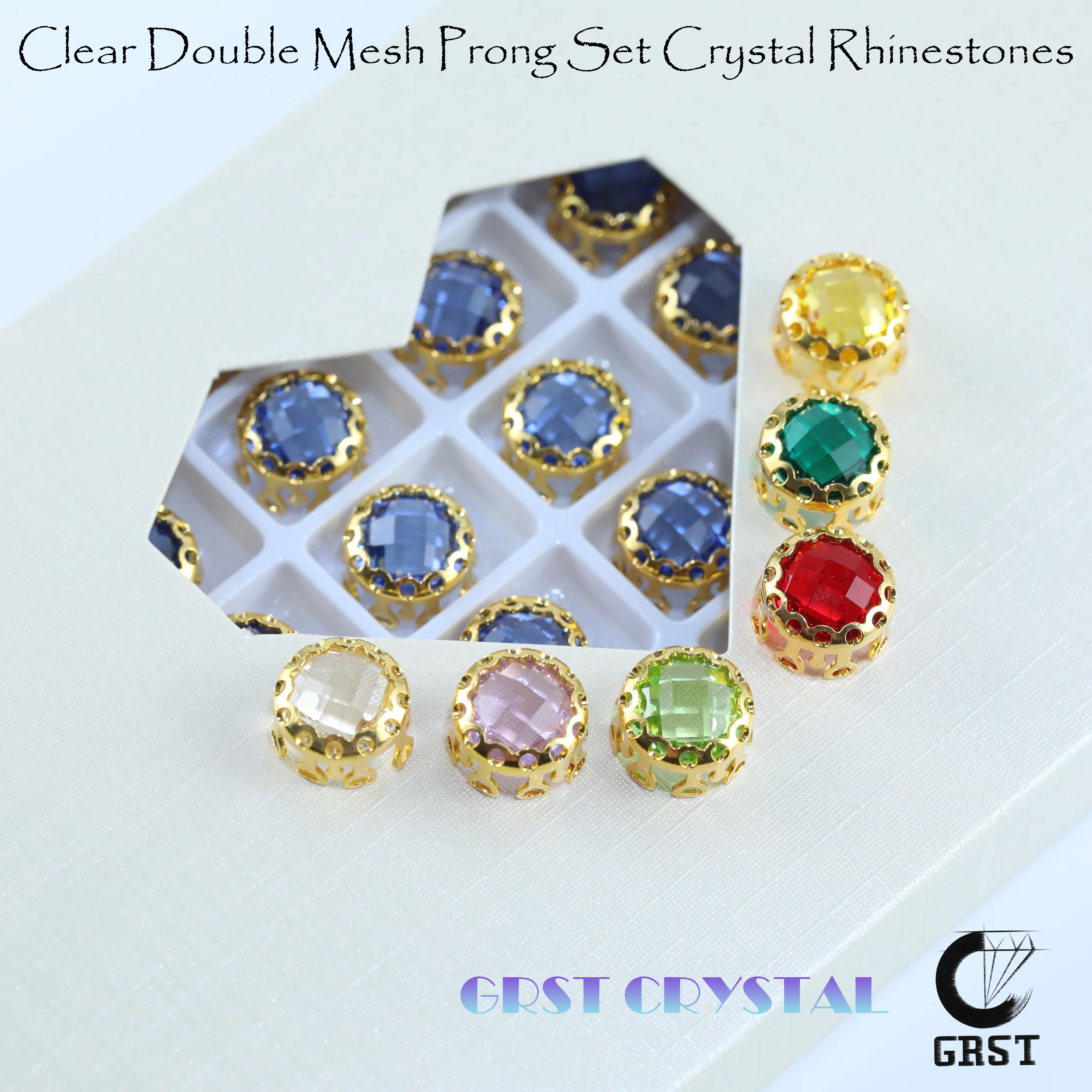Clear Crystal Unfoiled Double Mesh Lace Claw Strass Stones Sew On Rhinestones for Clothing Bridal Accessories Party Dress Decor