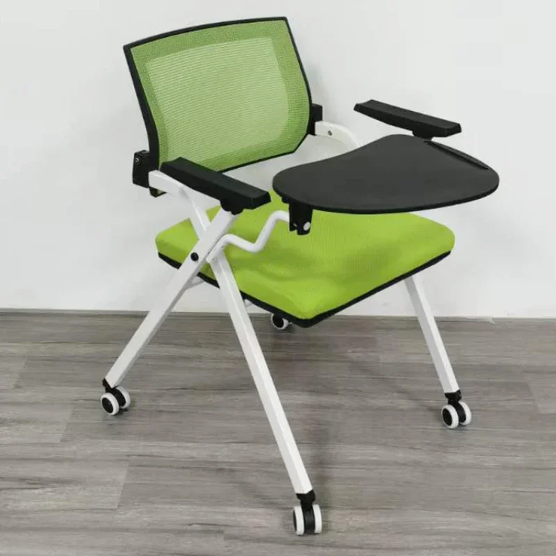 Folding training chair conference chair with table board with pulley student lecture mesh office training