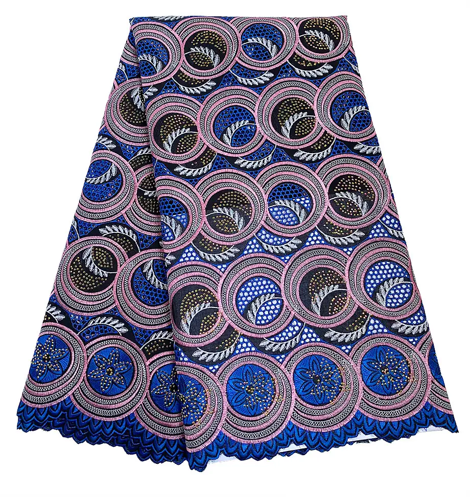 

Мягкая вуаль-кружева с камнями и вышивкой на люверсах, африканская швейцарская хлопчатобумажная ткань, нигерийская ткань для одежды, 5 ярдов