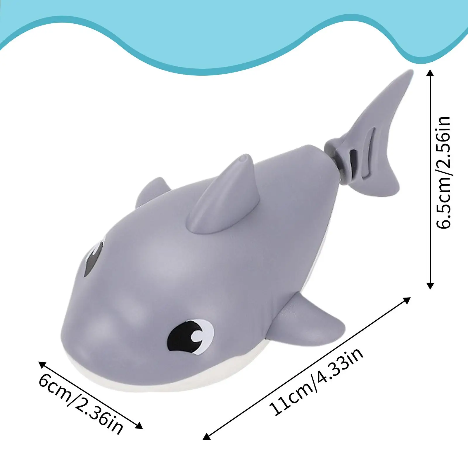 Baby Bath Toys Shark Baby Bathtub Toys Floating Cute Wind Up Animal for Boys Girls 1-3 Year Old Shower Pool Bathtub Home