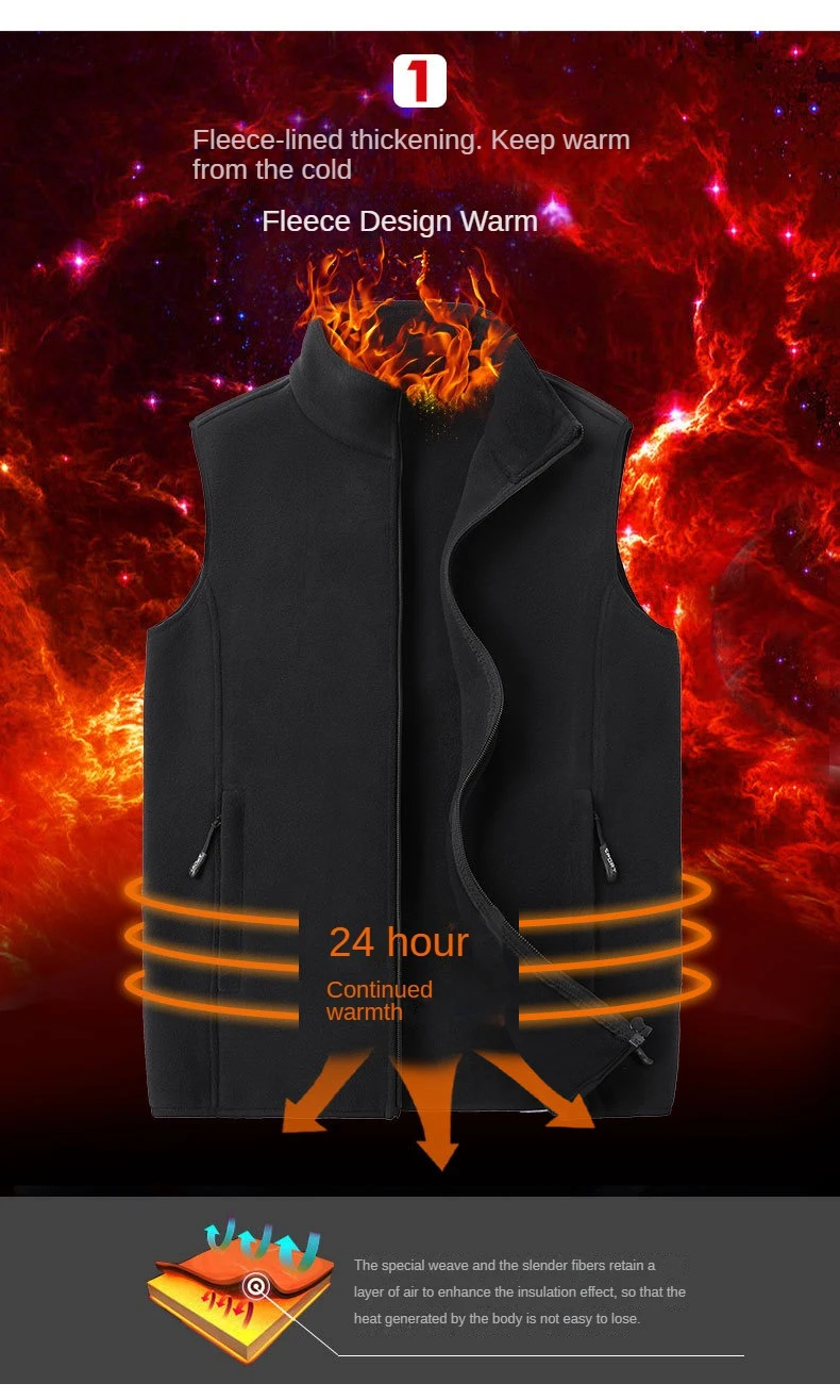 Herbst mode plus Größe männlich warme Weste Fleece Weste Herren Lamm Kaschmir warm ärmellosen Mantel Männer Marke Kleidung Winter weste – Detail 5