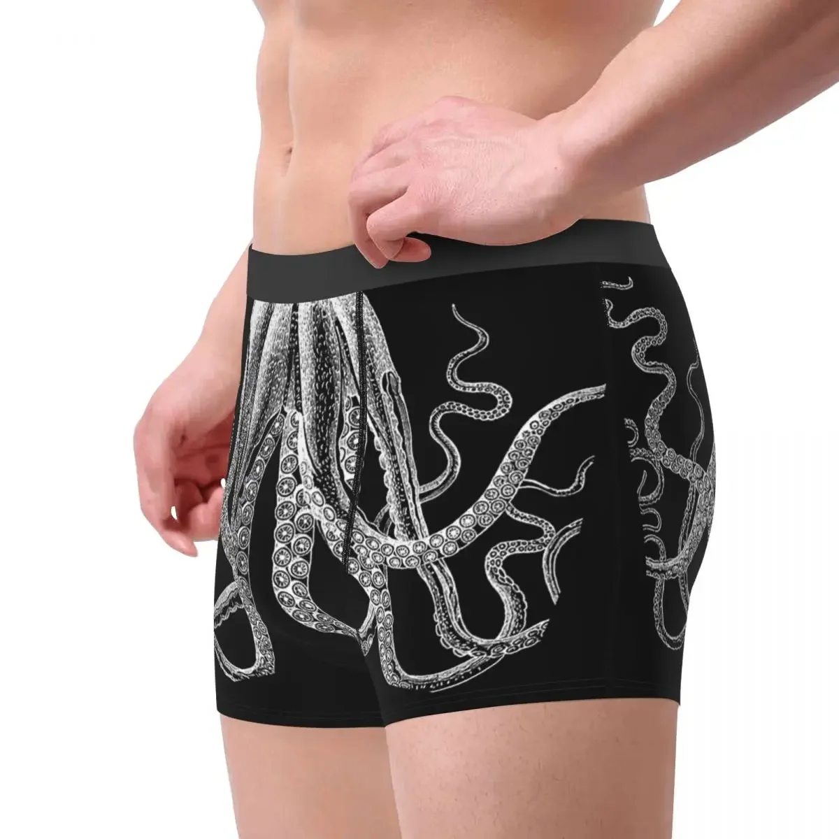 Octopus Vintage Men Underwear the Rise of Great Cthulhu Boxer Shorts Panties Funny Breathable Underpants for Male