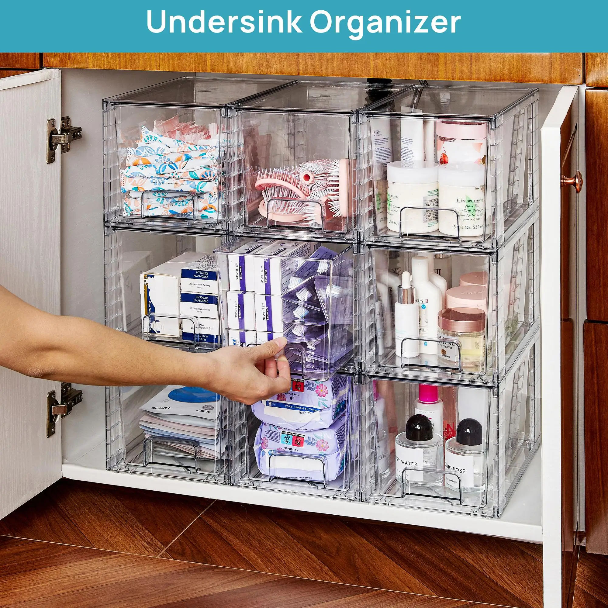 Набор из 2-8 прозрачных штабел – обзор и цена Drawer Organizer Bamboo