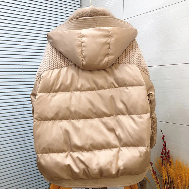 Imagem -05 - Cabolsa de Pele de Vison Real para Mulheres Jaqueta de Ganso Natural Puffer Hood de Luxo Nova Moda Outono e Inverno 2023