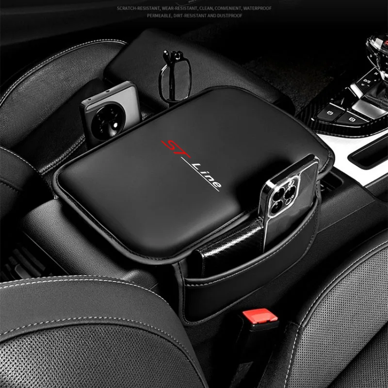 Car Center Console Armrest Box Mat Cushion For ST Line MK3 MK2 MK5 Fiesta Focus ST Kuga Mondeo Auto Accessories
