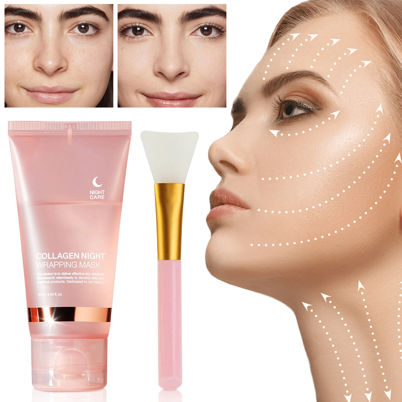 Collagen Overnight Wrapping Mask 75ml for 8H Intensive Repair, Anti-Aging & Firming Treatment with Intense Hydration view 3