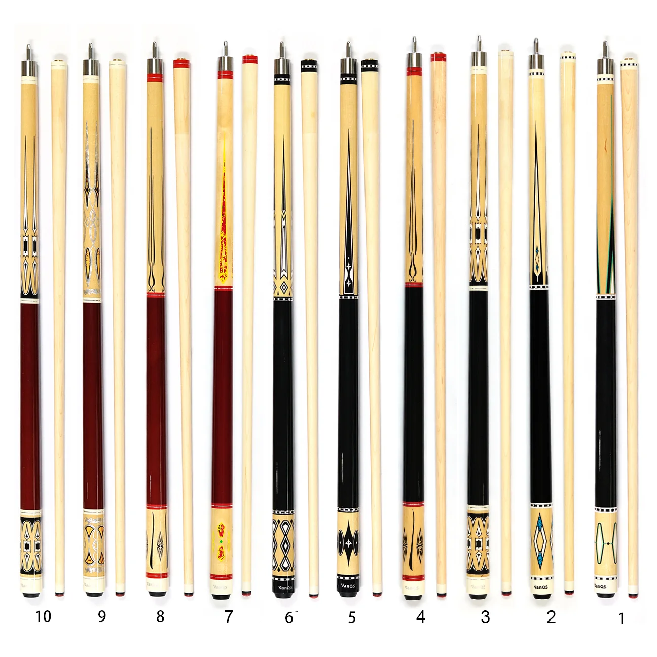 

Classic Design 1/2-pc Uni-Lock Joint 13mm Tips Maple Wood 58inch Billiard Pool Cue Stick