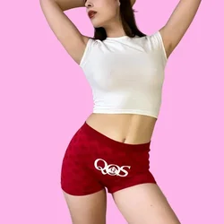 Funny Womens Queen of Spades QOS Sexy Underwear Love Heart Pink Knitting Female High-waisted Comfortable Breathable Panties