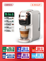 HiBREW 5 in 1 Multiple Capsule Coffee Machine Hot/Cold DG Cappuccino Nes Small Capsule ESE Pod Ground Coffee Cafeteria 20Bar H2B