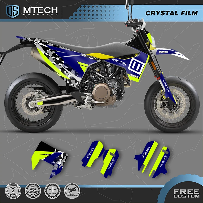 

DSMTECH Custom Team Graphics Decals Stickers Kits for Husqvarna Decal 15-20 701 SUPERMOTO ENDURO 2015-2017 2018 2019 2020 005