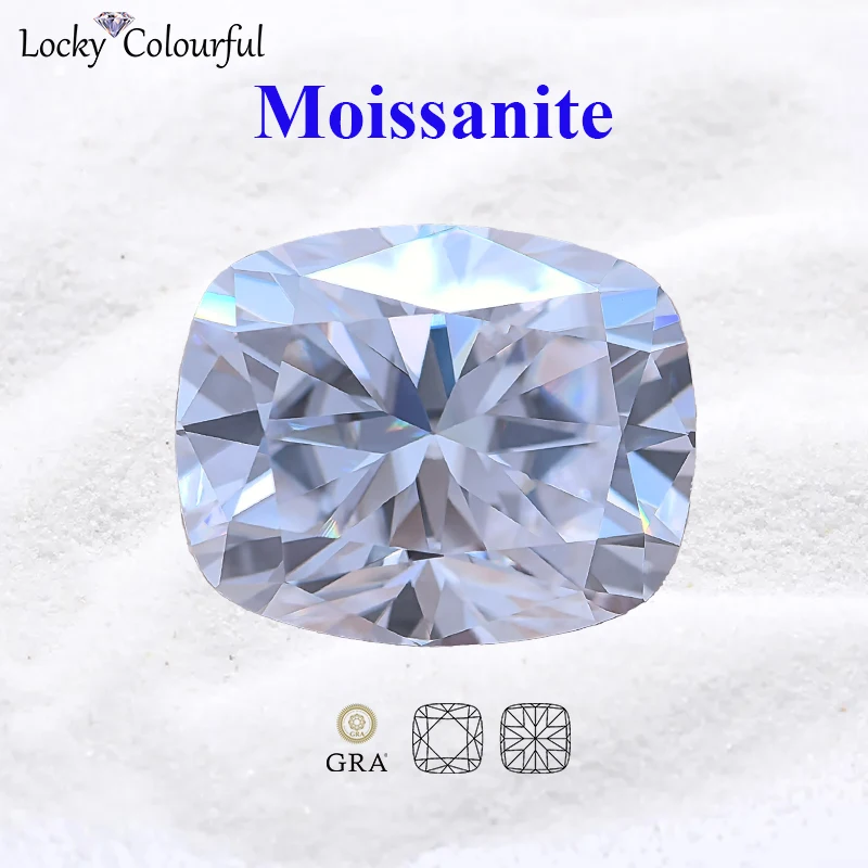 Moissanite Rectangle Cushion Shape Super D Color VVS1 for Charms Beads Jewelry Making Bracelet Materials with GRA Certificate