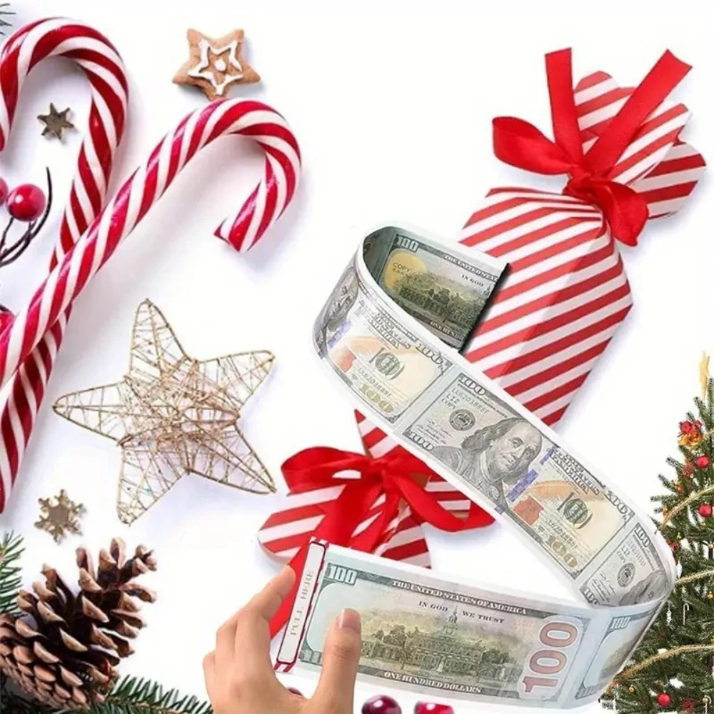 4pcs Christmas Money Holder Rectangular Candy Christmas Purse for Cash Checks Gift Card Holder Supplies Decoration Crafts