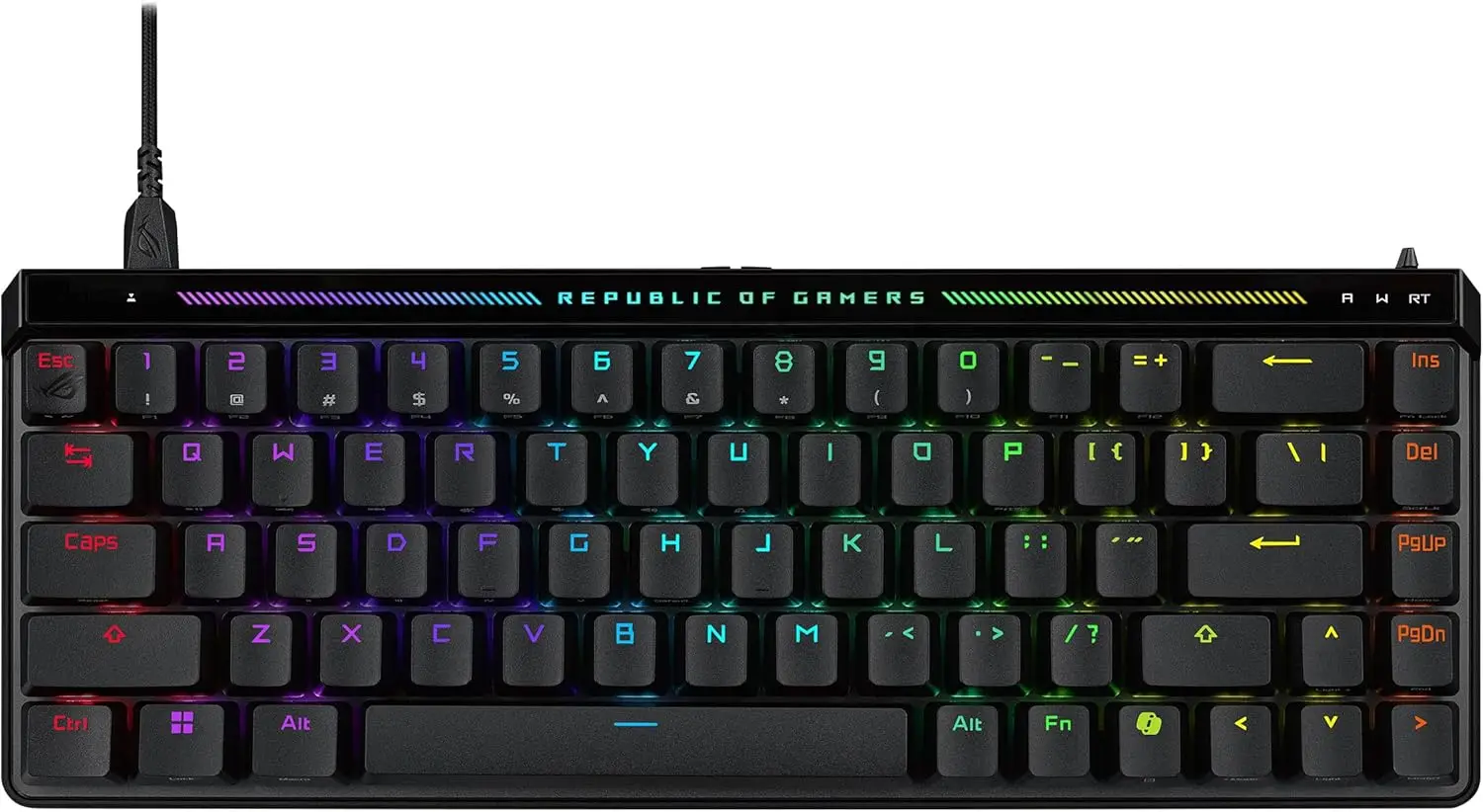 

Игровая клавиатура TKL 65% с переключателями на датчиках Холла, двумя портами USB-C, частотой опроса 8000 Гц, сенсорной панелью и защитным чехлом - черная