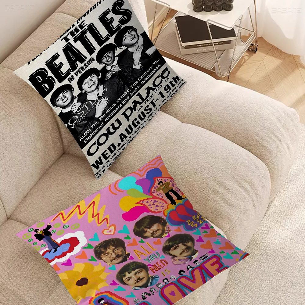 روك باند T-he-b-beatles المغني غرزة محظوظ التنين وسادة غطاء أريكة غطاء الوسادة غرفة المنزل الديكور الأطفال هدية