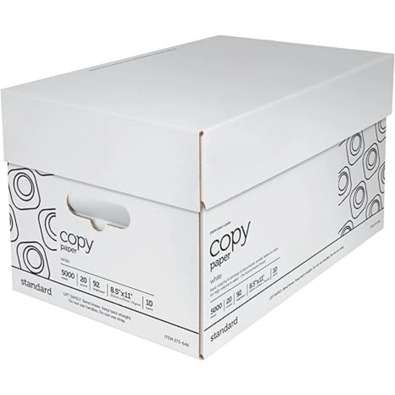 

Белая копировальная бумага 8,5 x 11 дюймов, 20 фунтов, 500 листов на Ream, 10 разверток, футляр формата А4, многофункциональная бумага для печати в офисе