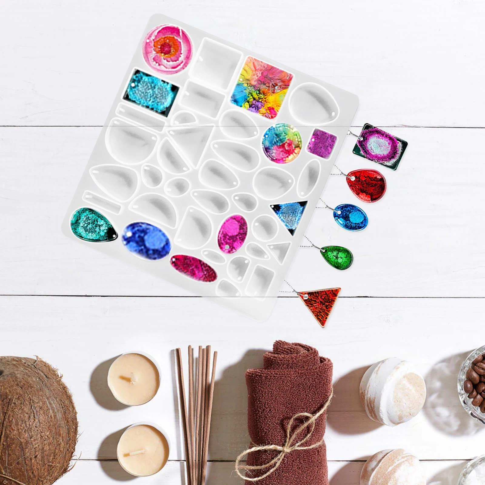 

Pendant Mold Silicone Jewelry Making Supplies Epoxy Resin Flexible Durable Reusable Diy Necklace Charm Molds H