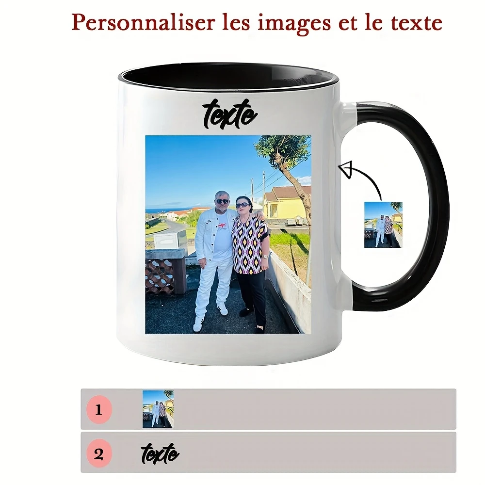 2D 1pc 11oz Personalized Golden Retriever Portrait Name Two-tone Coffee Mug, Gift for Dog Owner, Water Cup Hand Wash Only, Micro