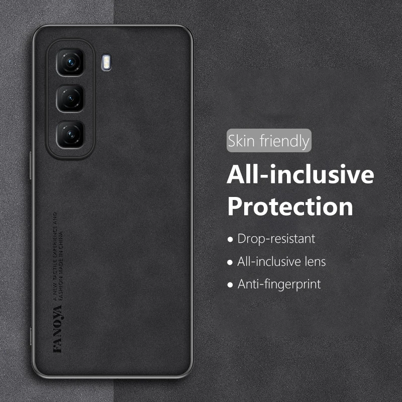 Case for Infinix Hot 50 Pro+ Plus 4G Frosted Leather Silicone Protection Hard Shockproof Phone Cover InfinixHot50Pro+Plus Shell