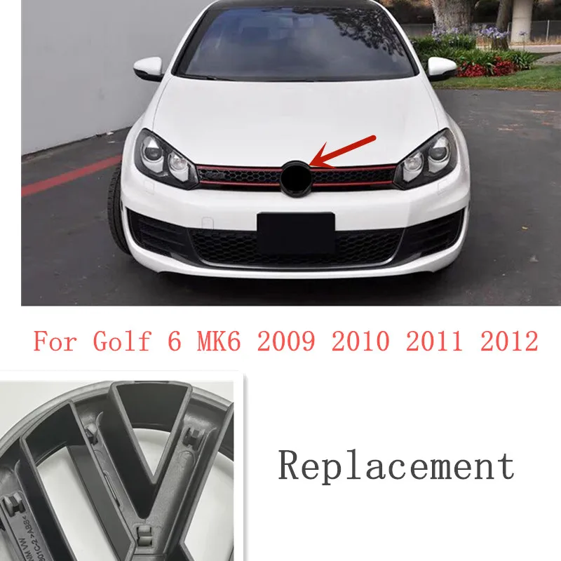 2 peças 135mm 110mm emblema da grade dianteira do carro e tampa do emblema do porta-malas traseiro logotipo estilo do carro para golf 6 mk6 2009 2010 2011 2012 2013