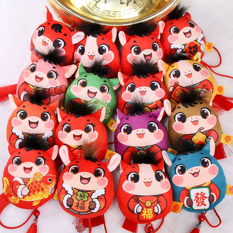 

Horse Year Mascot Doll Pendant Chinese Zodiac Horse Tassel Pendant Backpack Hangings Decoration Gifts