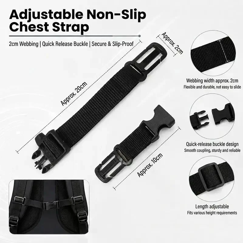 /HTF/Backpack Chest Strap, Heavy Duty Adjustable Backpack Sternum Strap Chest Belt With Quick Release Buckles Gift Universal