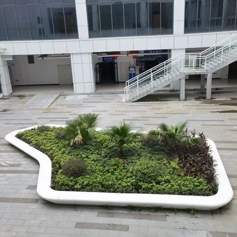 Customized fiberglass flower pool bench outdoor square atrium public rest area Meichen creative special-shaped fiberglass chair