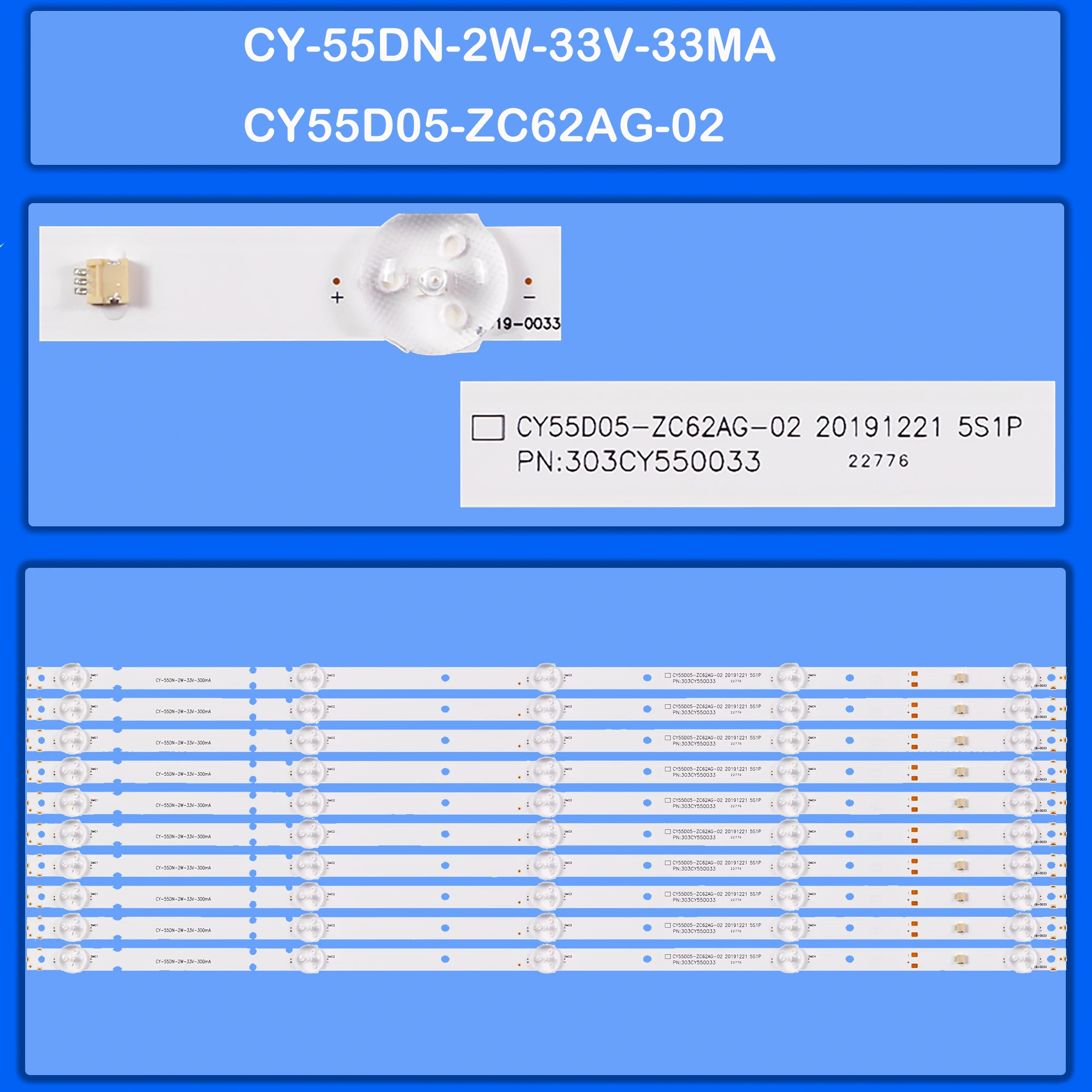 LED شريط إضاءة خلفي ل OV55350 NM55350 MR55850 SB55351 ТF-LED55S20Т2SU ТF-LЕD55S18ТSU 55РU11СМ CY55D05-ZC62AG-02