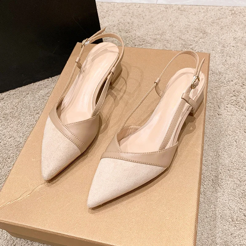 Women New Baotou Sandals Casual pointed high heels Outdoor fashion buckle sanda Coarse following comfort single shoe Zapatos